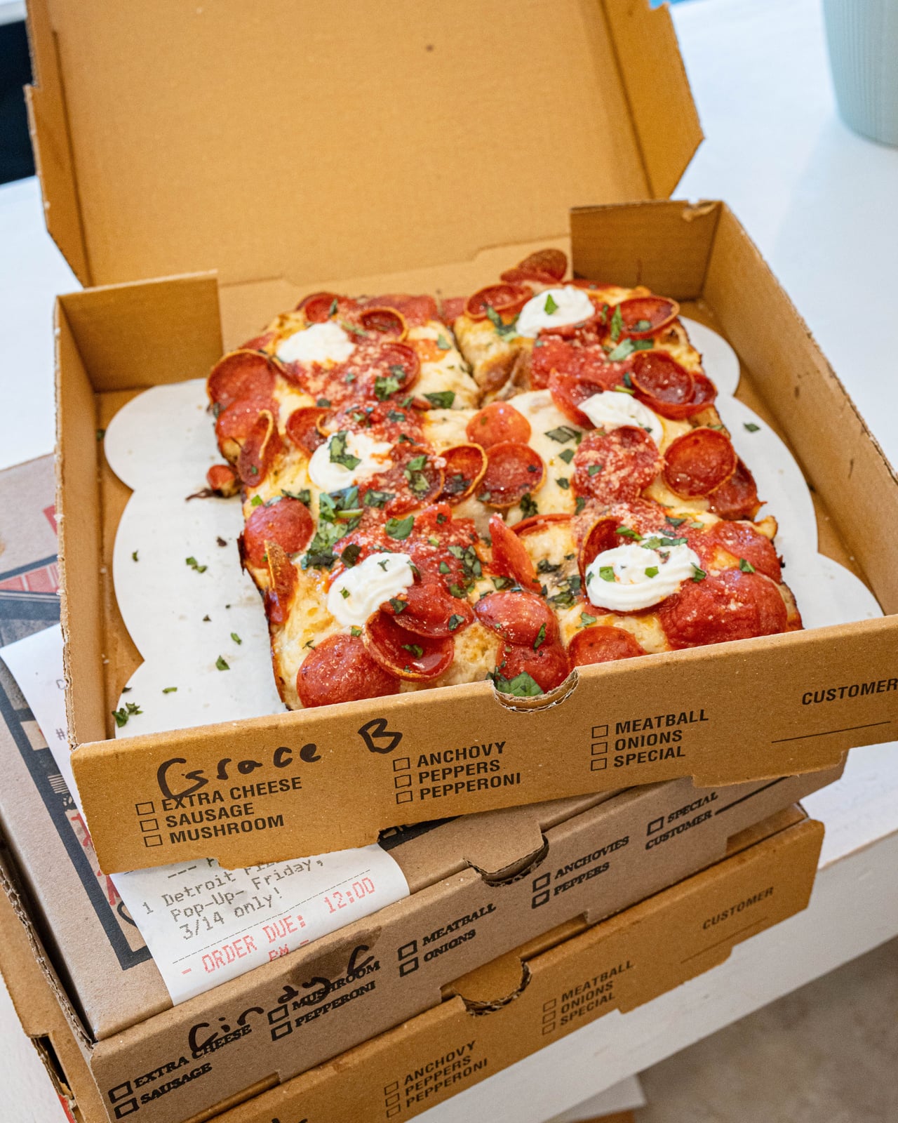 Boxed up for pickup