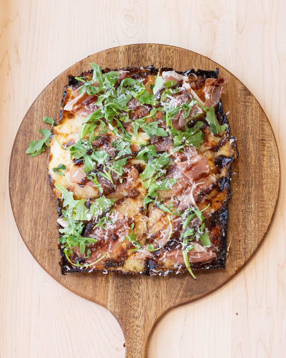 Prosciutto and arugula on the board